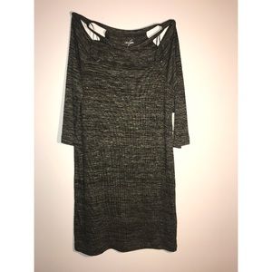 Open Shoulder Dark Olive Dress